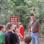 Getting ready for guided Willow Pond Walk at Fort Clinch State Park