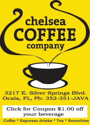 Click for a coupon to Ocala's Chelsea Coffee Company