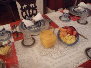 Florida Bed & Breakfast - table set at Alling Inn, Orange City