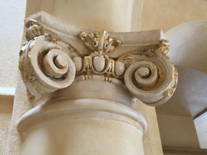 Backstage tours Detail of a Sarasota Opera House pillar, restored with gold accents. Photo by Lucy Beebe Tobias