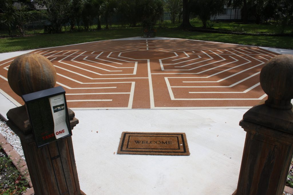 looking for labyrinths at First Congregational United Church of Christ, Sarasota, FL