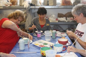 Empty bowls project - CFCC faculty painting empty bowls