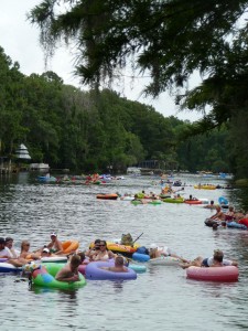 paddling - tubers on Rainbow River