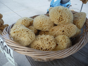 Wool sponges good for washing cars - at the Sponge Docks, Tarpon Springs. Photo by Lucy Beebe Tobias