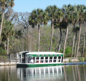 water tours - pontoon boat at Silver Springs State Park, Ocala