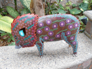 Puerto Vallarta - pig sculpture in an art gallery