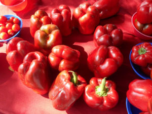Naples Farmers Market, red peppers